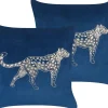 Dekokissen Samt Marineblau Tiermotiv 45 X 45 Cm 2Er Set Marula