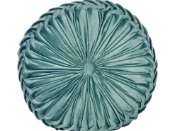 Dekokissen Samt Mit Plissee Turkisblau 40 Cm Udala