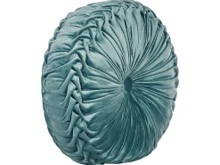Dekokissen Samt Mit Plissee Turkisblau 40 Cm Udala