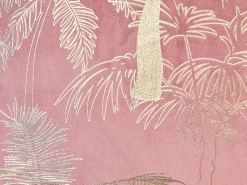 Dekokissen Samt Rosa Mit Palmenmotiv 45 X 45 Cm 2Er Set Caranday