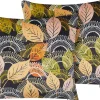 Dekokissen Samtstoff Blattermotiv Bunt 45 X 45 Cm 2Er Set Lagurus