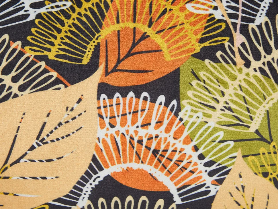 Dekokissen Samtstoff Blattermotiv Bunt 45 X 45 Cm 2Er Set Lagurus