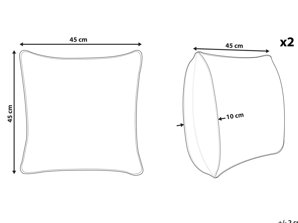 Dekokissen Samtstoff Gelb Mini-Pompons 45 X 45 Cm 2Er Set Aerangis