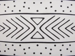 Dekokissen Samtstoff Geometrisches Muster Mit Fransen Weis / Schwarz 30 X 50 Cm 2Er Set Schefflera