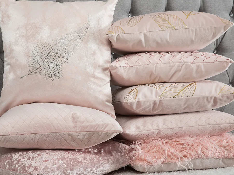 Dekokissen Samtstoff Rosa 45 X 45 Cm 2Er Set Hosta