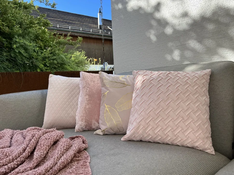 Dekokissen Samtstoff Rosa 45 X 45 Cm 2Er Set Hosta