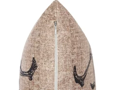 Dekokissen Skelett-Motiv Samtstoff Beige 45 X 45 Cm 2Er Set Mortesti