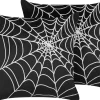 Dekokissen Spinnennetz-Muster Samtstoff Schwarz / Weis 45 X 45 Cm 2Er Set Lycoris