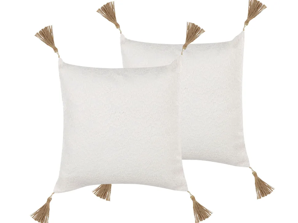 Dekokissen Spitze Beige Strukturiert 45 X 45 Cm 2Er Set Azalea