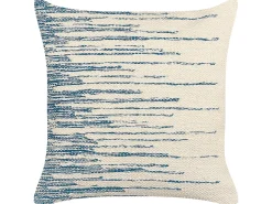 Dekokissen Streifenmuster Baumwolle Beige/Blau 45 X 45 Cm Rivina