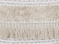 Dekokissen Streifenmuster Beige Bestickt 45 X 45 Cm 2Er Set Villur