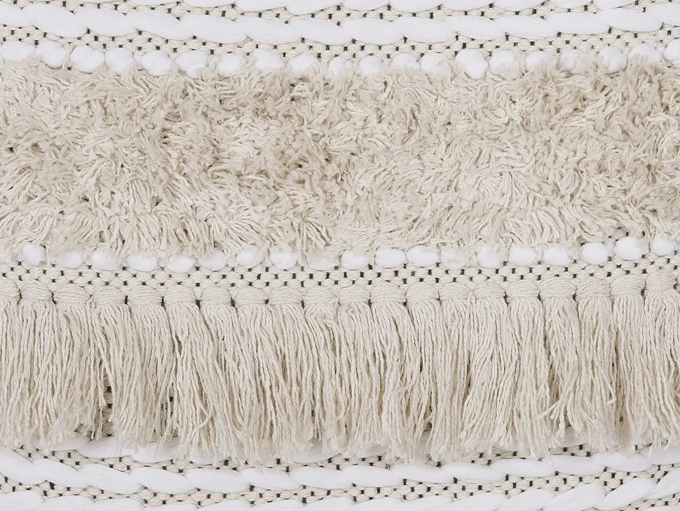 Dekokissen Streifenmuster Beige Bestickt 45 X 45 Cm 2Er Set Villur