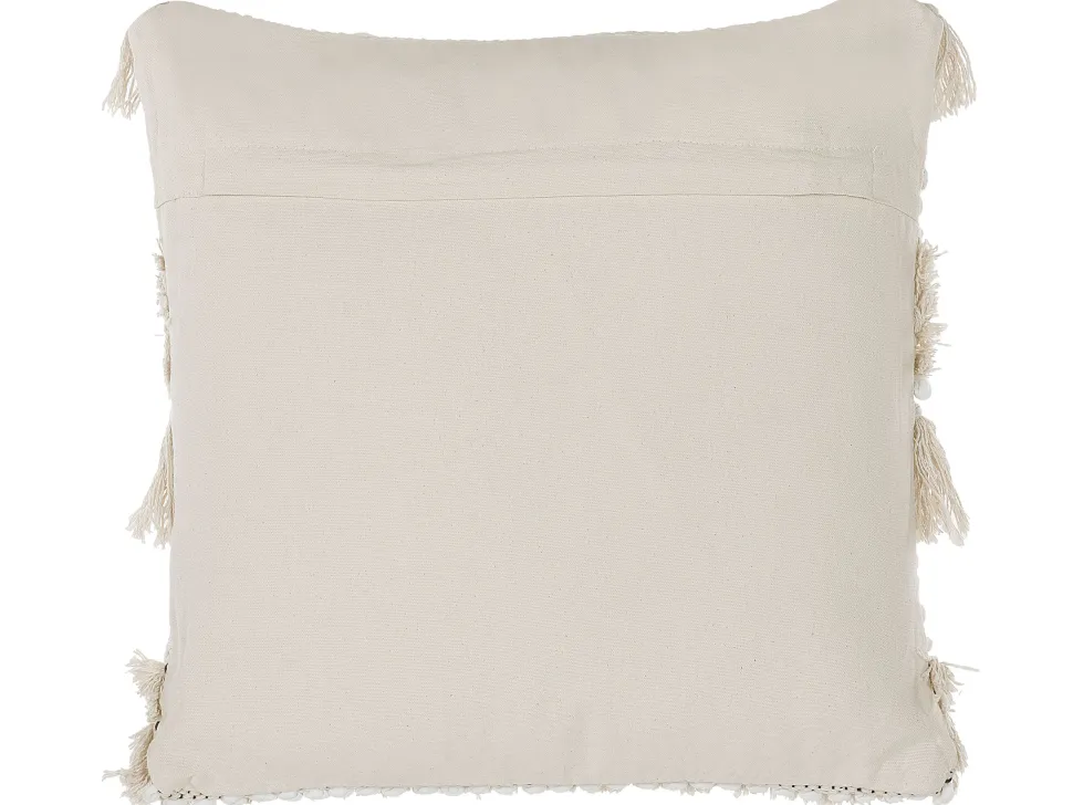 Dekokissen Streifenmuster Beige Bestickt 45 X 45 Cm 2Er Set Villur
