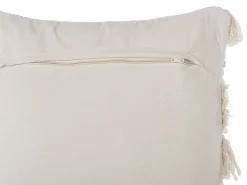 Dekokissen Streifenmuster Beige Bestickt 45 X 45 Cm 2Er Set Villur