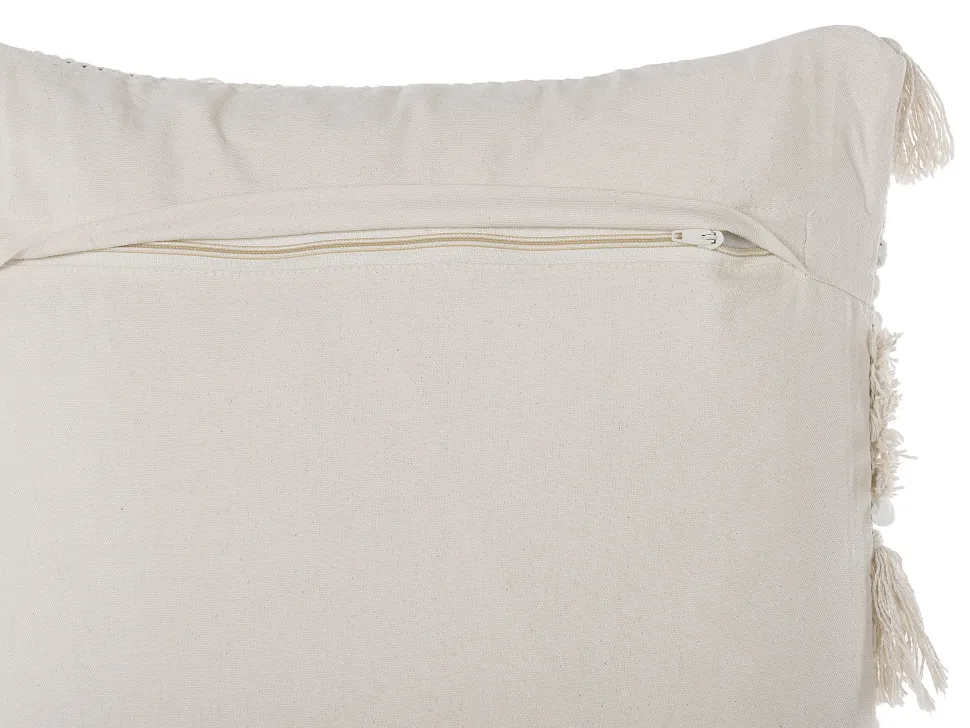 Dekokissen Streifenmuster Beige Bestickt 45 X 45 Cm 2Er Set Villur