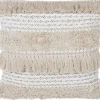 Dekokissen Streifenmuster Beige Bestickt 45 X 45 Cm Villur