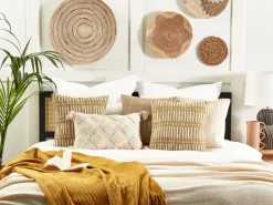Dekokissen Streifenmuster Baumwolle Sandbeige / Weis 45 X 45 Cm Salix