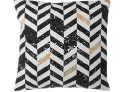 Dekokissen Streifenmuster Baumwolle Schwarz-Gold 45 X 45 Cm 2Er Set Helconia