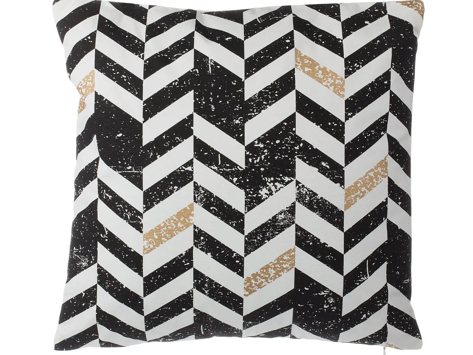 Dekokissen Streifenmuster Baumwolle Schwarz-Gold 45 X 45 Cm 2Er Set Helconia