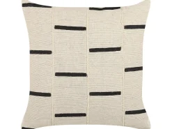 Dekokissen Streifenmuster Baumwolle Hellbeige / Schwarz 45 X 45 Cm Abies
