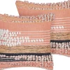 Dekokissen Streifenmuster Baumwolle Orange 45 X 45 Cm 2Er Set Deutzia