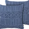 Dekokissen Strickmuster Blau 45 X 45 Cm 2Er Set Karatas