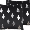 Dekokissen Tannenbaum-Motiv Samtstoff Schwarz 45 X 45 Cm 2Er Set Cupid