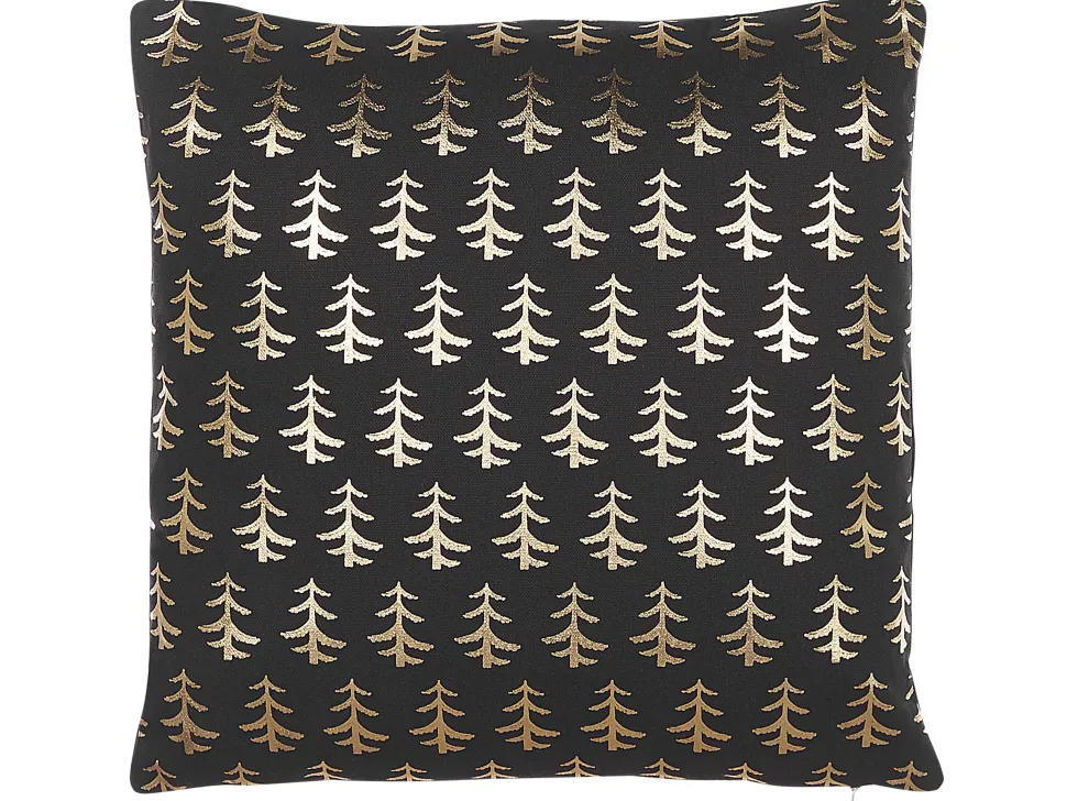Dekokissen Tannenbaum-Motiv Baumwolle Schwarz 45 X 45 Cm 2Er Set Leroy