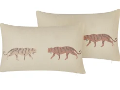 Dekokissen Tiermotiv Beige 30 X 50 Cm 2Er Set Nierembergia