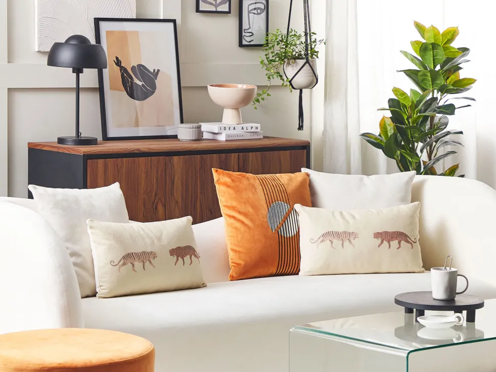 Dekokissen Tiermotiv Beige 30 X 50 Cm 2Er Set Nierembergia