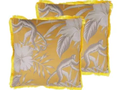 Dekokissen Tiermotiv Gelb / Weis 45 X 45 Cm 2Er Set Manju