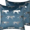 Dekokissen Tiermotiv Samtstoff Blau 45 X 45 Cm 2Er Set Bluebell