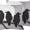 Dekokissen Vogelmotiv Samtstoff Grau 45 X 45 Cm 2Er Set Oradea