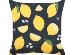 Dekokissen Zitronenmuster Schwarz / Gelb 45 X 45 Cm 2Er Set Orchid