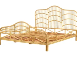 Doppelbett Rattan Hellbraun Lattenrost 180 X 200 Cm Domeyrot