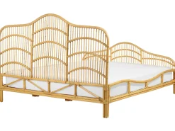 Doppelbett Rattan Hellbraun Lattenrost 180 X 200 Cm Domeyrot