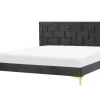 Doppelbett Samtstoff Schwarz Lattenrost 180 X 200 Cm Limoux