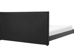 Doppelbett Samtstoff Schwarz Lattenrost 180 X 200 Cm Limoux