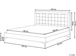 Doppelbett Samtstoff Schwarz Lattenrost 180 X 200 Cm Limoux