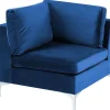 Ecksessel Samtstoff Marineblau Mit Metallbeinen Evja
