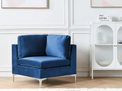 Ecksessel Samtstoff Marineblau Mit Metallbeinen Evja