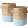 2Er Set Jute Korbe Weis/Blau Gajar