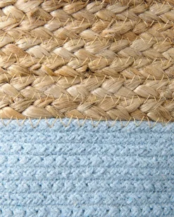 2Er Set Jute Korbe Weis/Blau Gajar