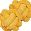 2Er-Set Boucle Knoten Kissen Gelb 19 X 19 Cm Malni