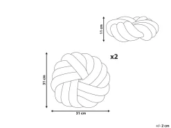 2Er-Set Boucle Knoten Kissen Gelb 31 X 31 Cm Akola