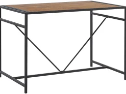 Essgruppe Dunkler Holzfarbton / Schwarz Stahl 4-Sitzer 110 X 70 Cm Burton
