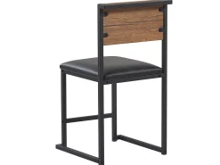 Essgruppe Dunkler Holzfarbton / Schwarz Stahl 4-Sitzer 110 X 70 Cm Burton