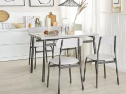 Essgruppe Grau Meliert / Schwarz 4-Sitzer 110 X 70 Cm Velden