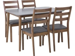 Essgruppe Holz Weis-Braun 4-Sitzer 118 X 77 Cm Modesto