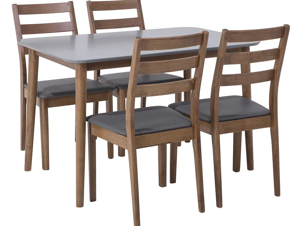 Essgruppe Holz Weis-Braun 4-Sitzer 118 X 77 Cm Modesto